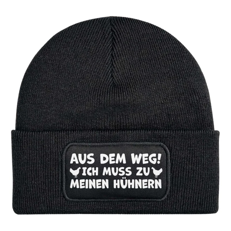 Bild: Beanie Mütze - Aus dem Weg! Ich muss zu meinen Hühnern.