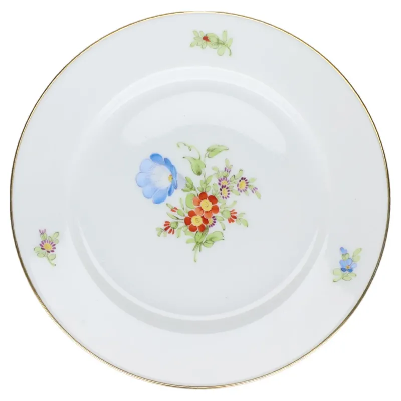 Brotteller / Dessertteller Blüte Blau Höchst Höchster Porzellanmanufaktur Kurfürst Bunte Blume