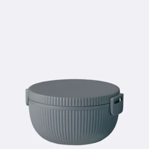 Runde Lunchbox aus nachhaltigem PLA - bioloco plant deluxe bowl dark grey - runde Brotdose