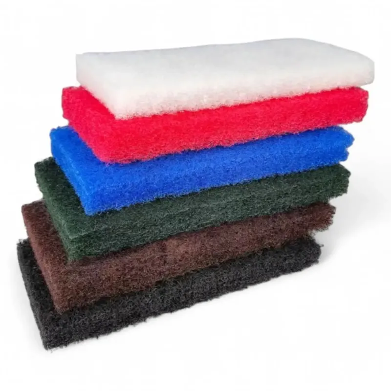 Clendo super handpad 12x25 cm stapel bunter scheuerschwämme in weiß rot blau grün braun und schwarz