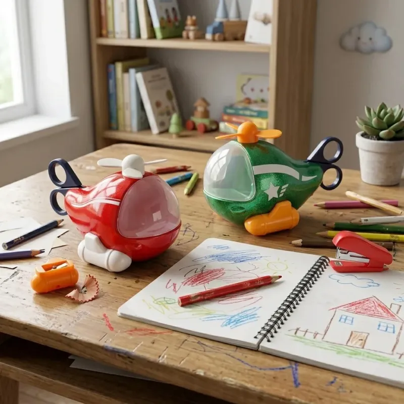 Kids Education Stationery Helicopter Storage Toy