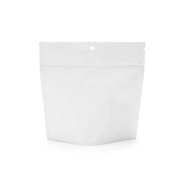 Child Resistant Pouch Bags Matte White 15,2x6,4x15,2cm