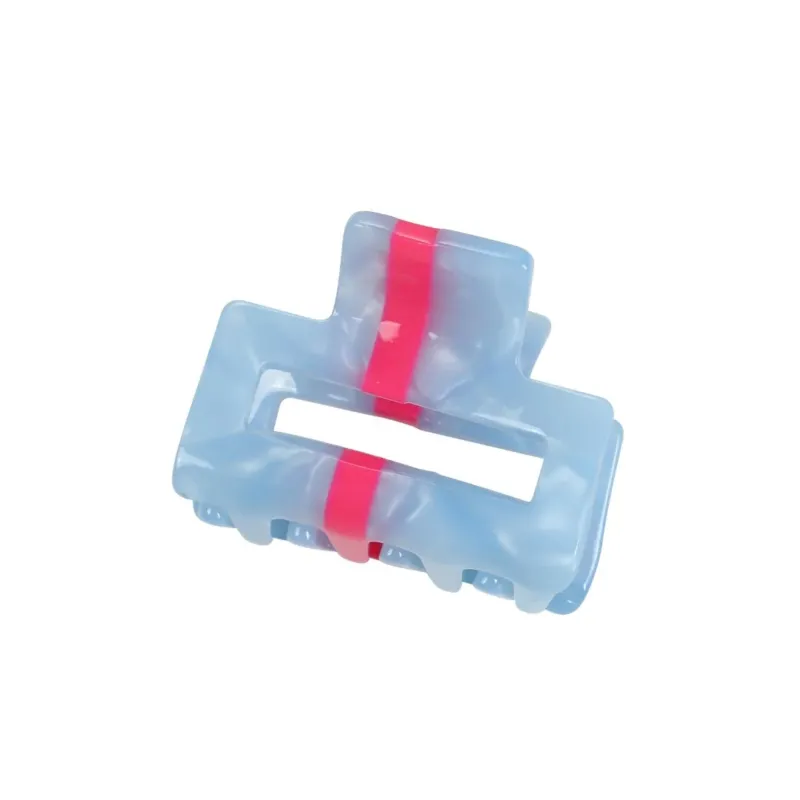 Damen Haarklammer Mini mit Streifen blau/pink