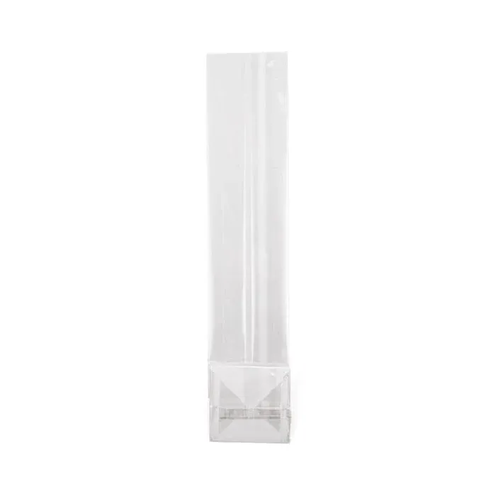 Block Bottom Bags Clear 7x5.1x25.4cm with paper insert