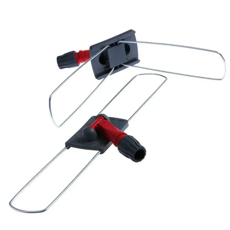 Floorstar halter feuchtwischmopps klappbar mit schwarz roten plastikhalterungen und silbernen metalldetials