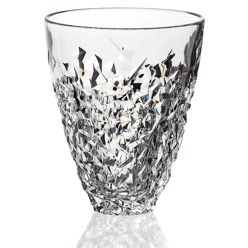 Vase Katarina Gold 22cm, Transparent, aus Bleikristall