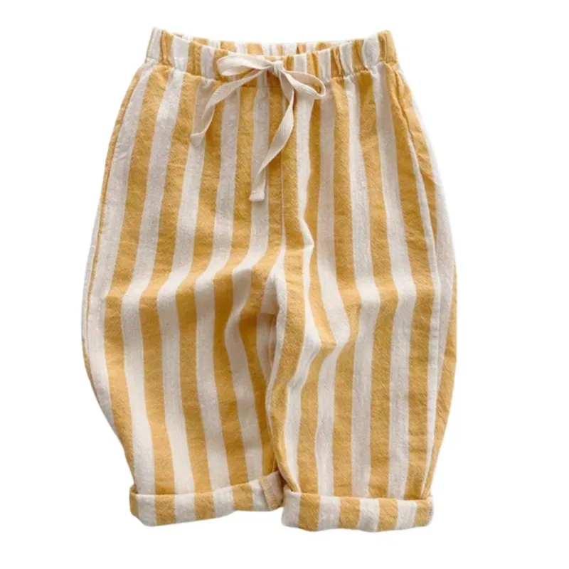 Gestreifte Loose Pants 'Sunny' mustard