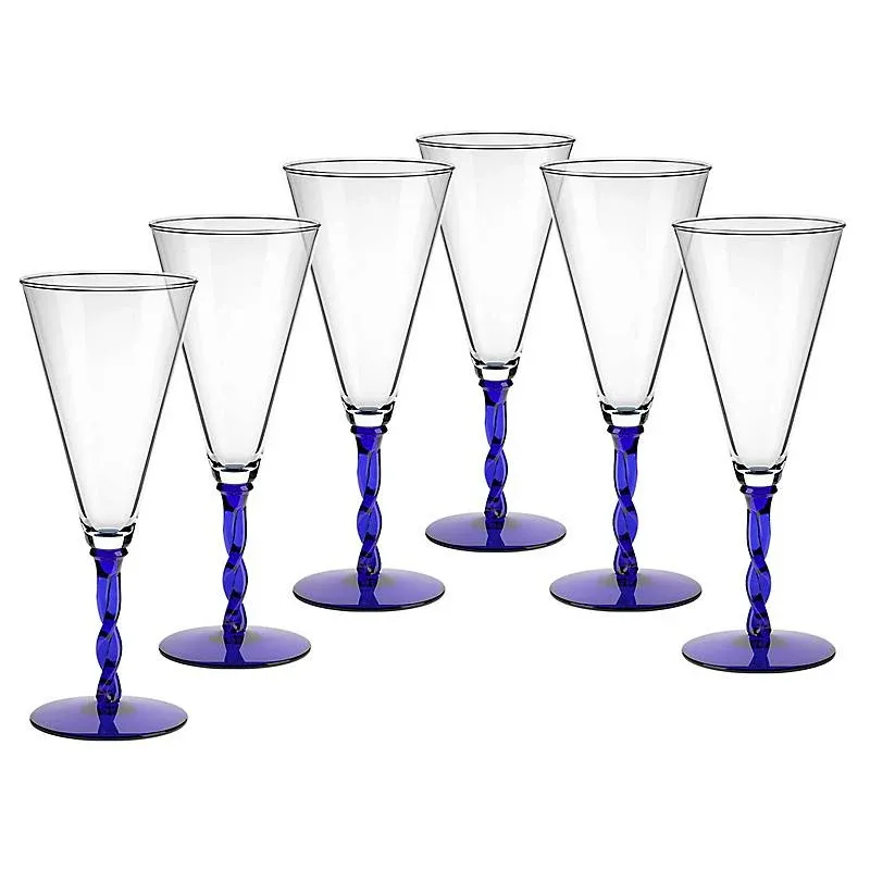 Eiscremeglas 6er-Set Toscana Amore Vero 30cm blau