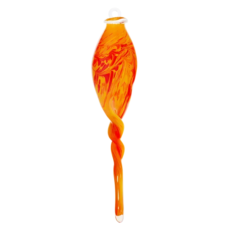 Gartenskulptur Hängezapfen 43cm rot orange inkl. Stab