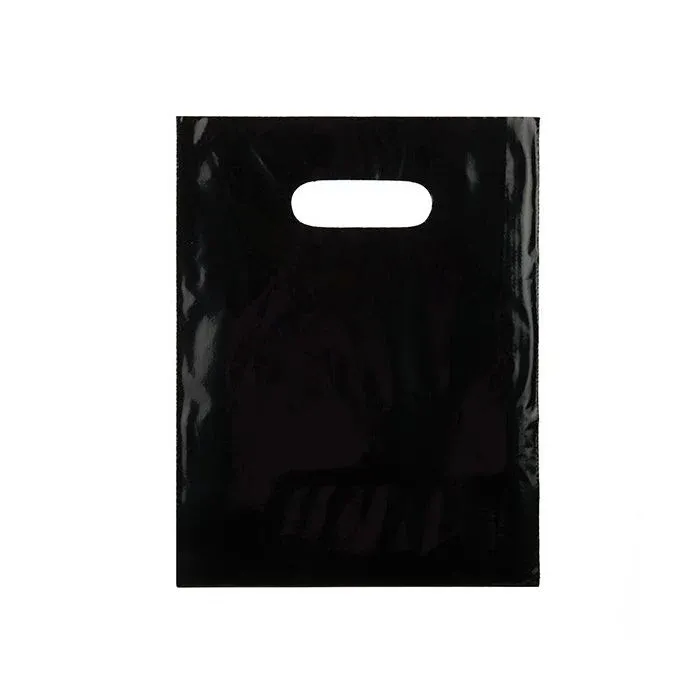 Plastic Carrier Bags Black 38.1x45.7cm 60 micron LDPE