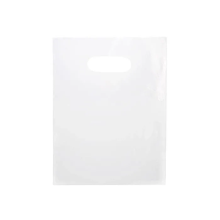 Plastic Carrier Bags White 30.5x38.1cm PE 60 micron