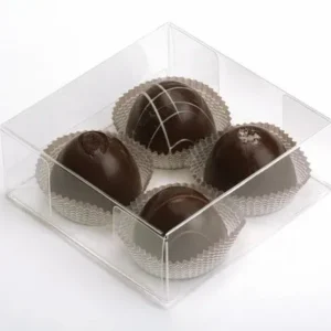 Plastic Gift Boxes for "chocolate" Truffels 10.8x4.1x10.8cm