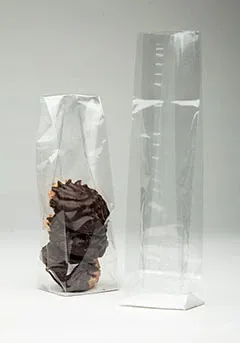 Block Bottom Bags Super Clear 6.4x5.1x24.8cm with paper insert