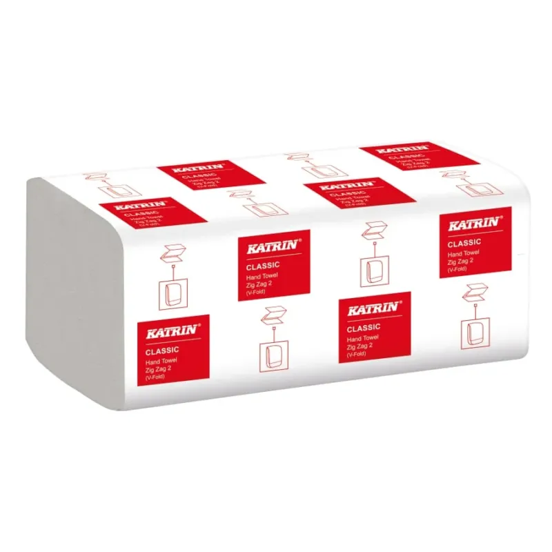 KATRIN V-Falz Falthandtücher Zick Zack 200 Blatt, Handy Pack 1 Karton = 20 Packungen