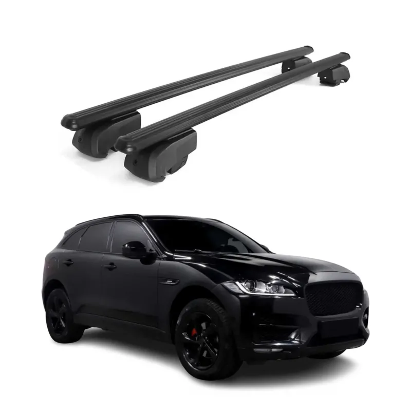 Dachträger Gepäckträger für Jaguar F-Pace 2017-2025 ABE Aluminium Schwarz 2x