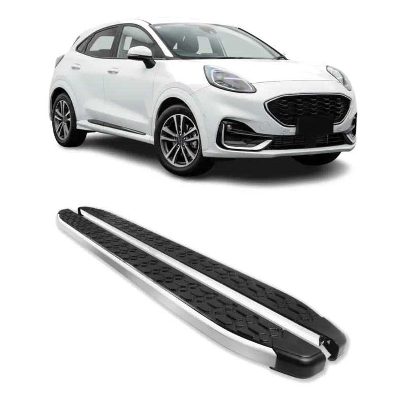 Alu Trittbretter für Ford Puma / Puma Gen-E 2019-2026 Schwarz Silber 2tlg