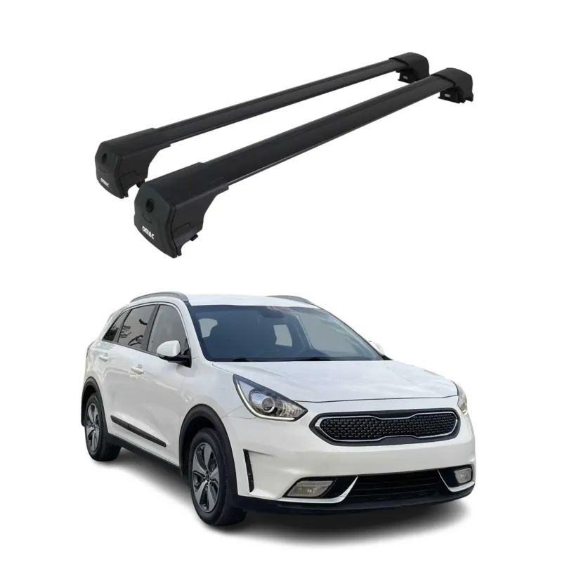 Dachträger Grundtäger für Kia Niro I 2017-2022 75kg Aluminium Schwarz 2 tlg