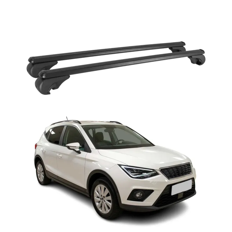 Dachträger für Seat Arona 2017-2026 Gepäckträger Grundträger Alu Schwarz 2x