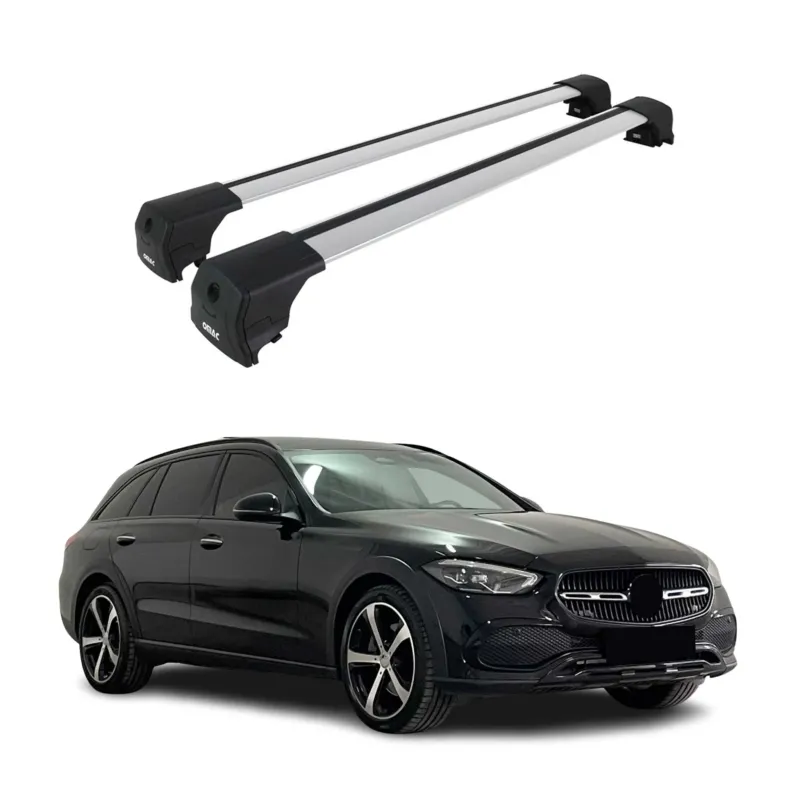 Dachträger Grundtäger für Mercedes C Klasse S206 2021-2026 Aluminium Silber 2tlg