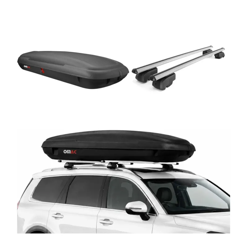 Carbonlook Dachbox 480L + Alu Dachträger BMW 5er Touring G31 2017-2023 Silber