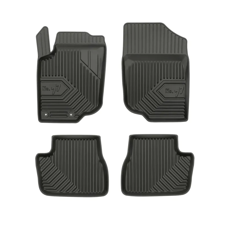 Fußmatten Gummimatten No.77 für Peugeot 207 2006-2014 TPE Gummi Schwarz 4 Teile