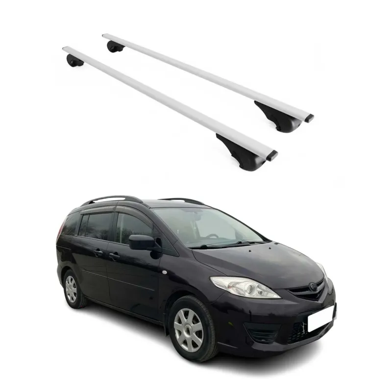 Dachträger Grundträger für Mazda 5 / Premacy 2005-2010 75kg Stahl Silber 2 tlg
