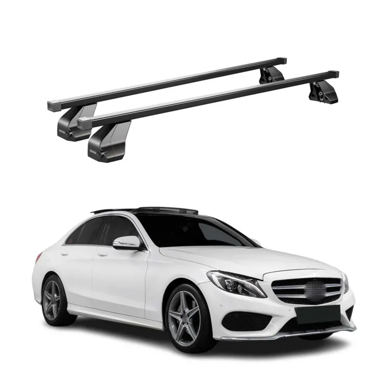 Menabo Dachträger für Mercedes C Klasse W205 Limo 2014-2021 75kg Stahl Schwarz