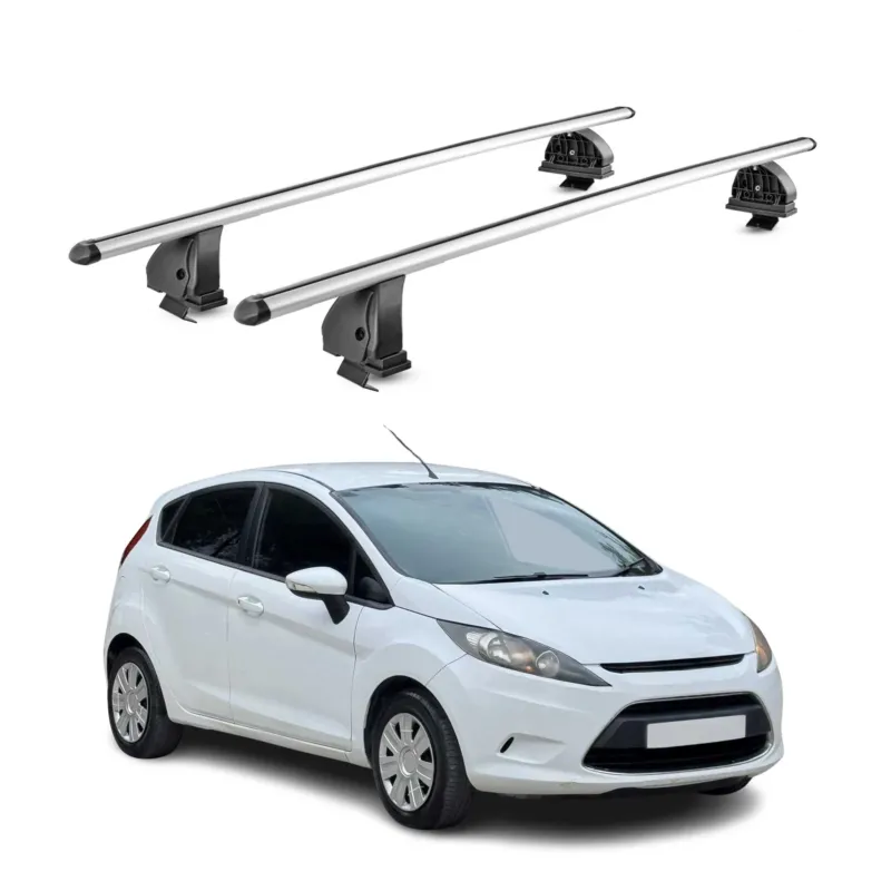 Alu Dachträger für Ford Fiesta VI Schrägheck 2008-2016 TÜV T-Nut 75 kg 2x Silber