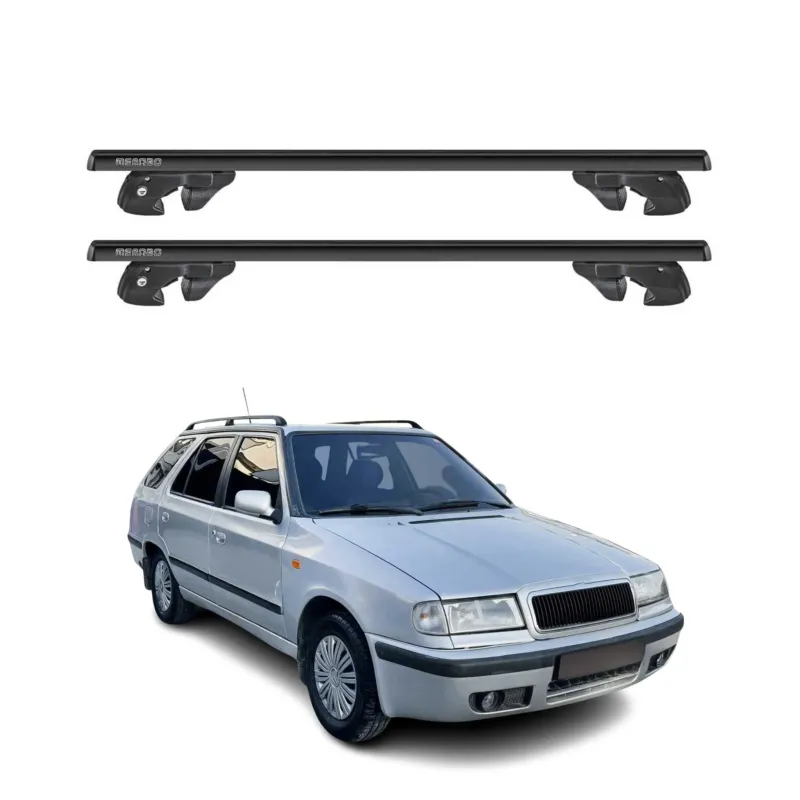 Dachträger Grundtäger für Skoda Felicia Kombi 1994-2001 Alu 90kg TÜV Schwarz 2x