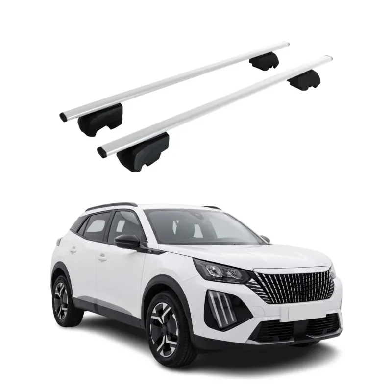 Dachträger Grundträger für Peugeot e-2008 2023-2026 Stahl Silber 2tlg