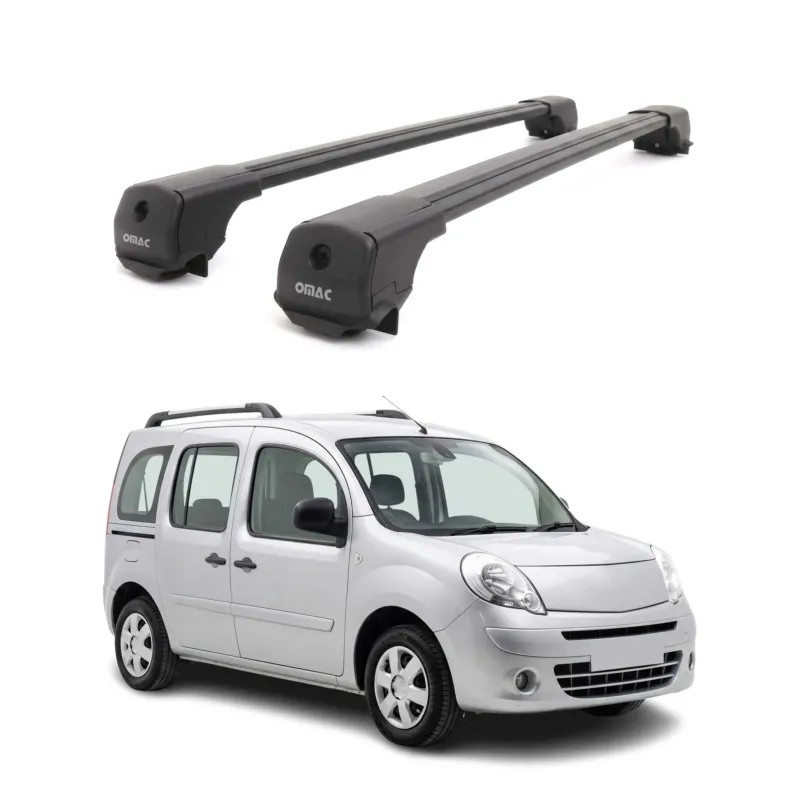 Dachträger Grundträger für Renault Kangoo II 2007-2021 Aluminium 75kg Schwarz 2x
