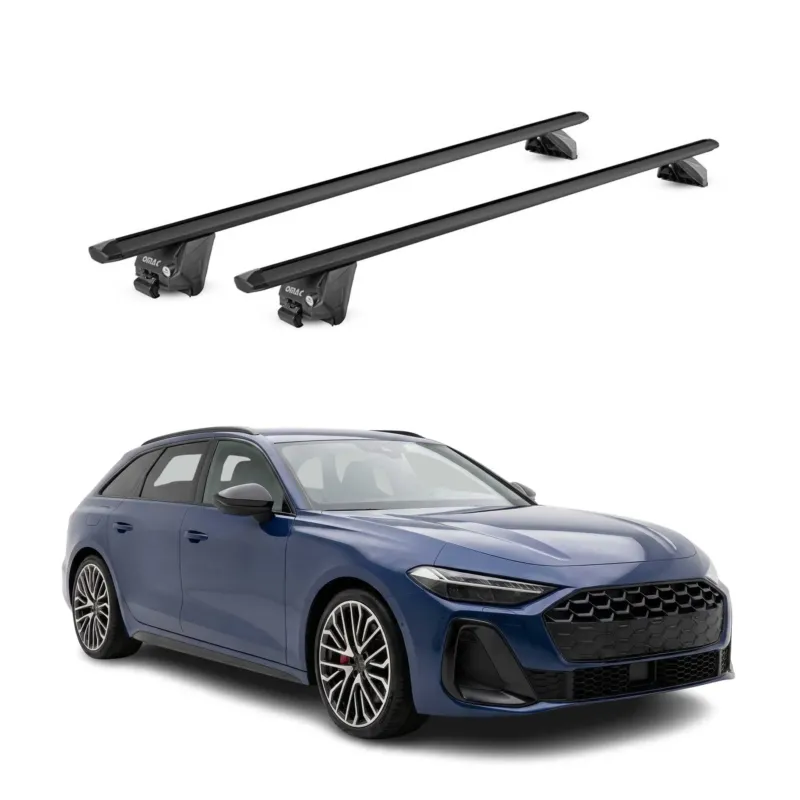 Dachträger für Audi A5 B10 Avant 2025-2026 100kg Aluminium Schwarz 2 tlg ABE