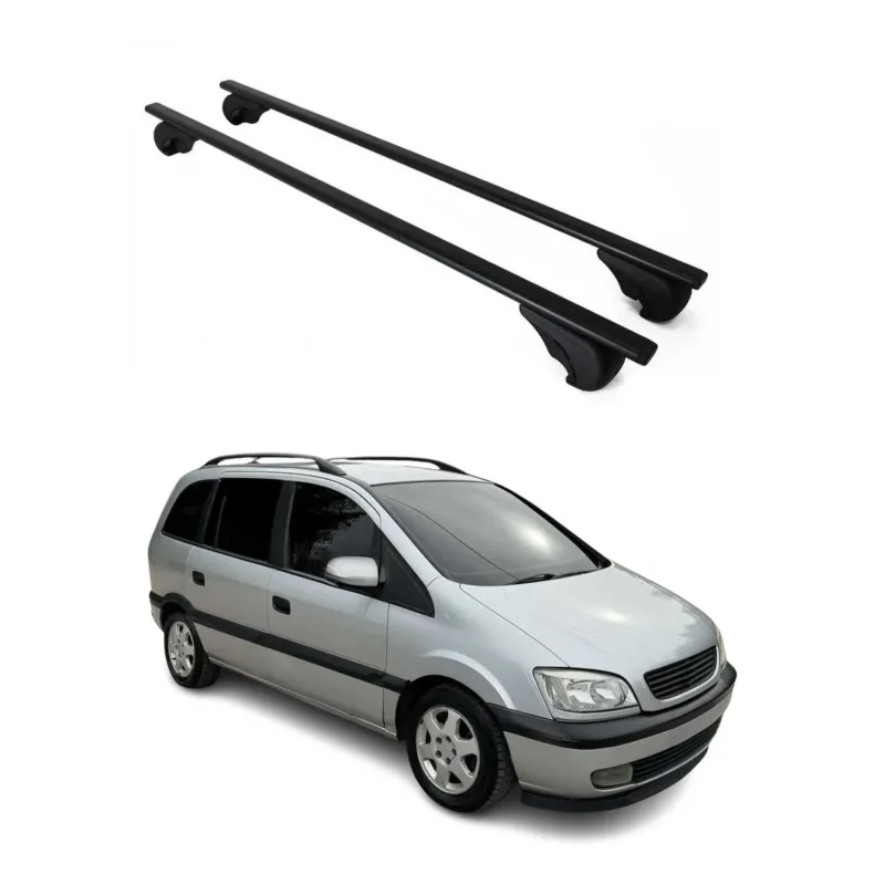 Dachträger Grundträger für Opel Zafira A 1999-2005 75kg Stahl Schwarz 2 tlg