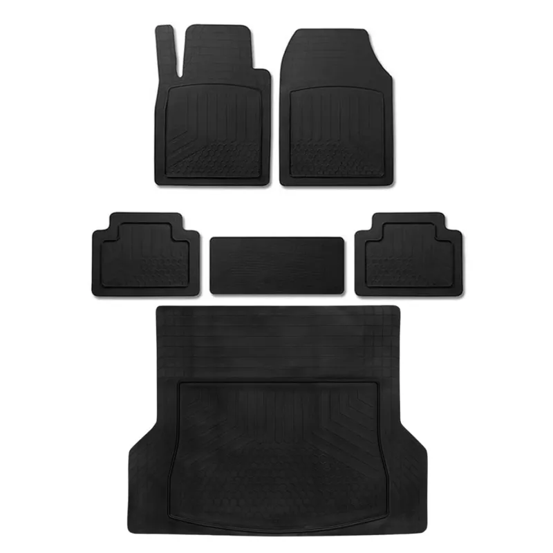 Fußmatten & Kofferraumwanne Set für Seat Tarraco Antirutsch Universal Schwarz