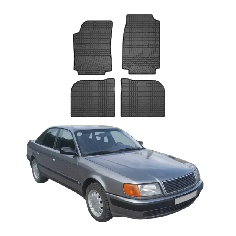 OMAC Gummi Fußmatten für Audi 100 C4 1990-1994 Automatten Gummi TPE Schwarz 4tlg