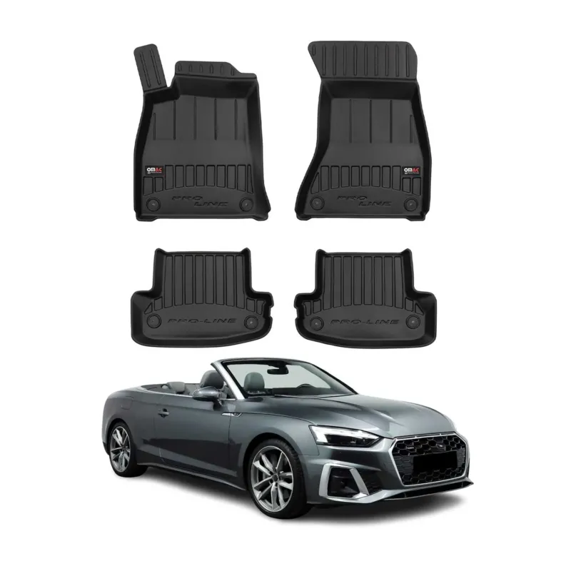 OMAC Gummi Fußmatten für Audi A5 Coupé Cabriolet F5P 2016-2024 Premium Gummi