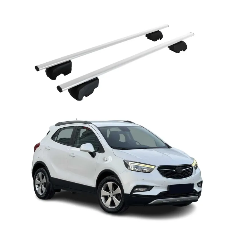 Dachträger Grundträger für Opel Mokka X 2016-2019 75kg Stahl Silber 2 tlg