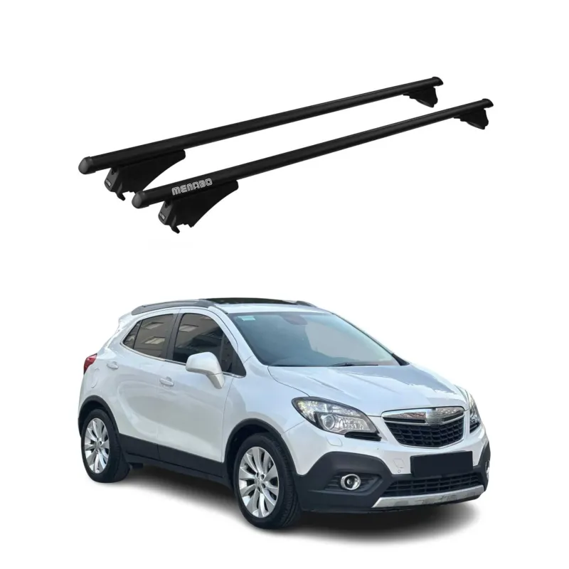 Menabo Grundträger Dachträger für Opel Mokka 2012-2019 ABE Aluminium Schwarz 2x