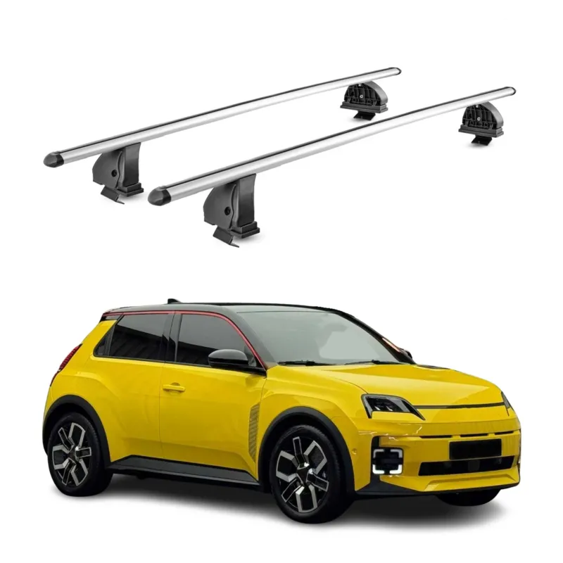 Alu Dachträger für Renault 5 E-Tech 2024-2026 TÜV T-Nut 75 kg 2tlg Silber