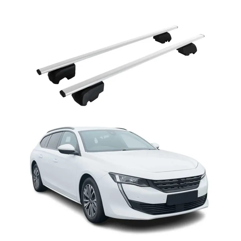 Dachträger Grundträger für Peugeot 508 2019-2023 Pre-FL 75kg Stahl Silber 2 tlg