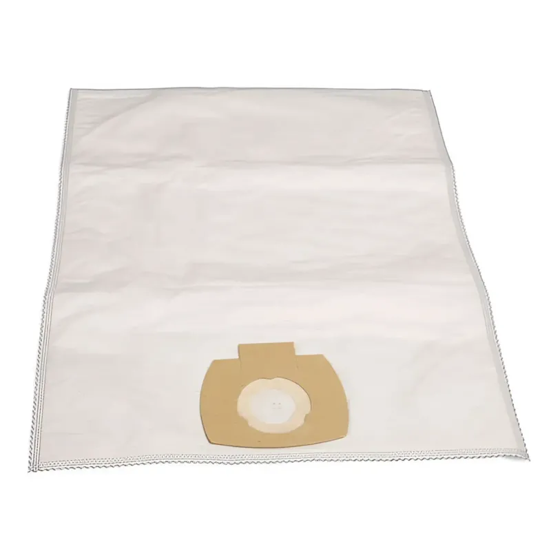 Weißes microfaser vlies-staubbeutel für nilfisk aero 21 mit beige kartonklappe und genähten kanten