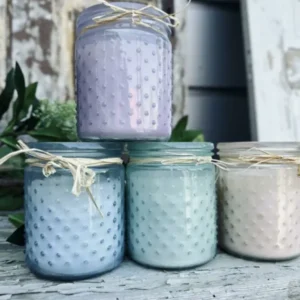 Myggelys – Citronella Mix i farvet glas med dots - VIAMAJA.DK