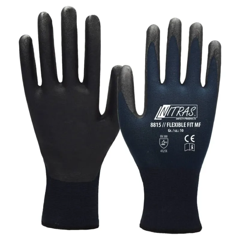 NITRAS FLEXIBLE FIT MF Strickhandschuhe, dunkelblau Größe 6 – 1 Paar