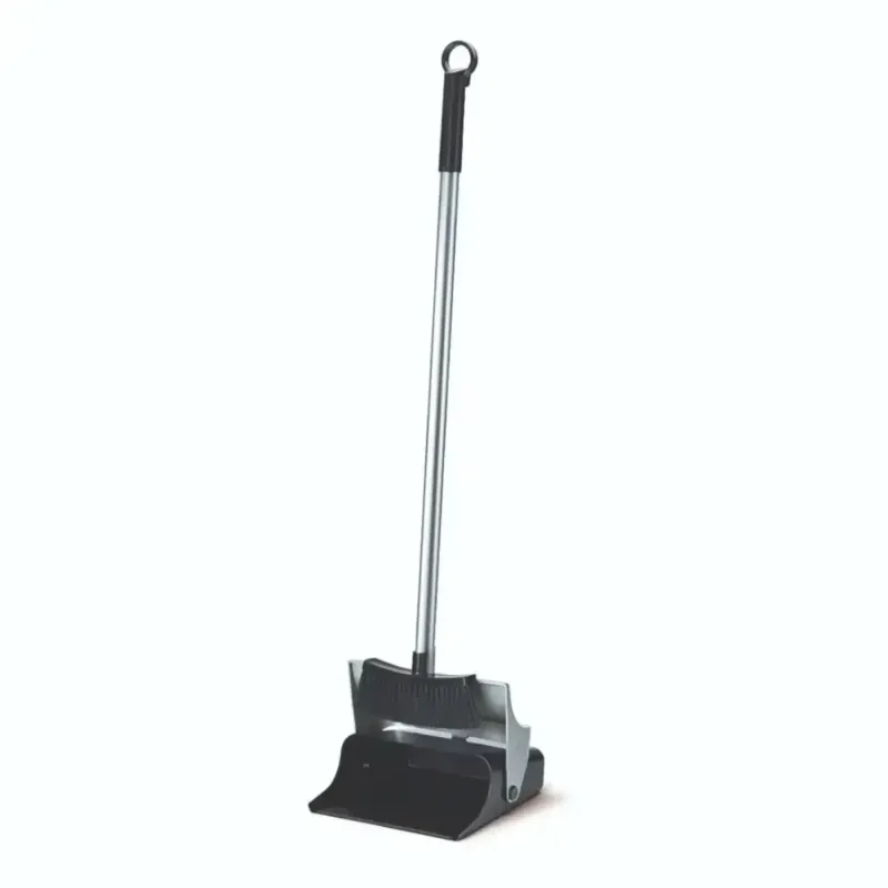 Nölle kehrboy langstielkehrgarnitur set mit klappschaufel schwarzer und silberner kehrblech mit bürste und ergonomischem metallgriff