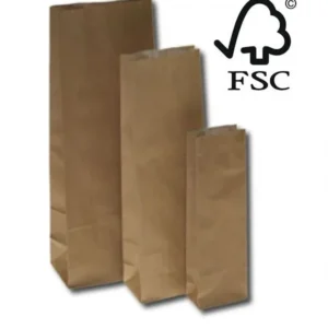 Block Bottom Bags Kraft Brown 10.5x6.5x28cm grease-proof lined 60 + 40 g/m²