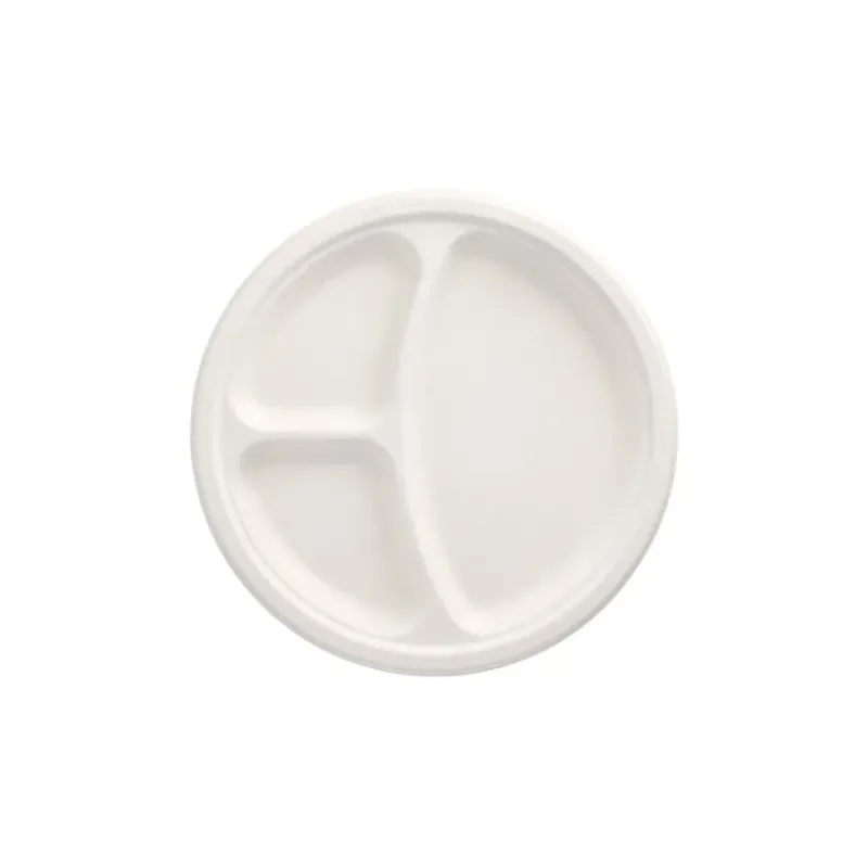 Papstar 50 Teller, Zuckerrohr, 3-geteilt Ø 26 cm