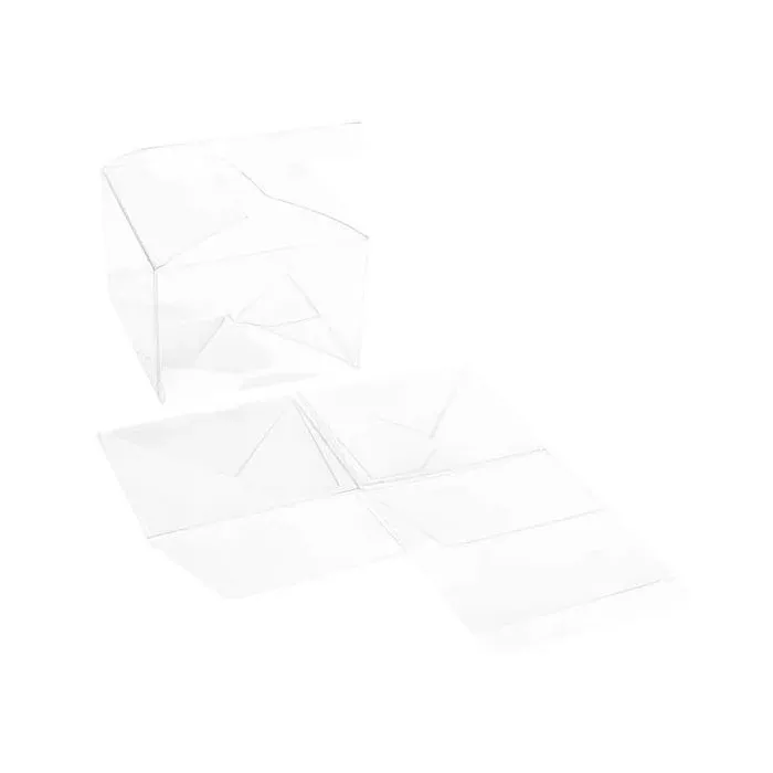 Plastic Gift Boxes 10.2x10.2x7.6cm Crystal Clear Autolock Bottom