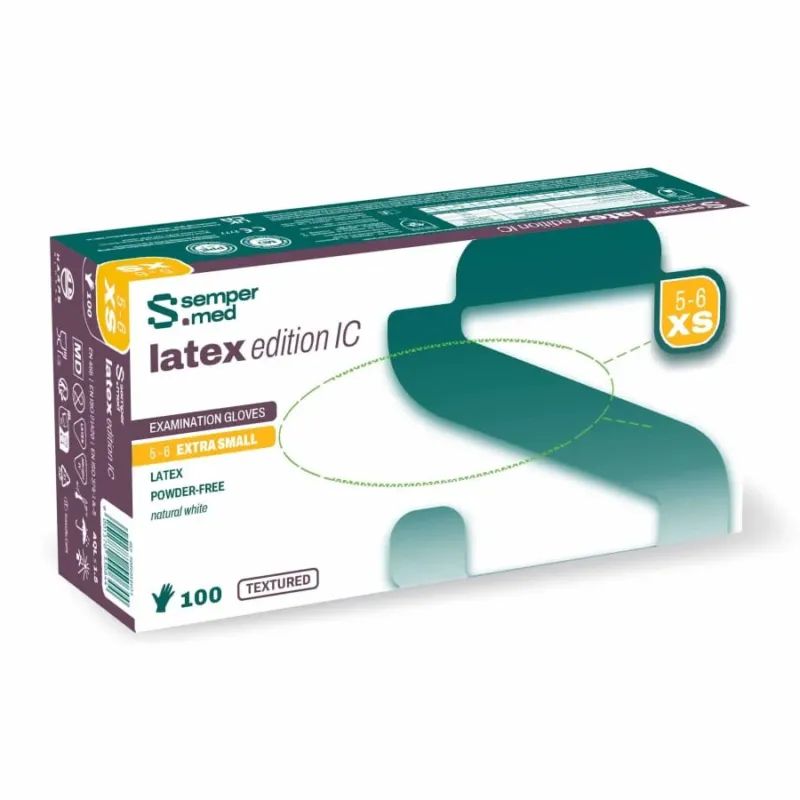 Sempermed® Edition IC Latex Einmalhandschuhe, puderfrei, weiß XS (5-6) – 1 Packung (100 Stück)