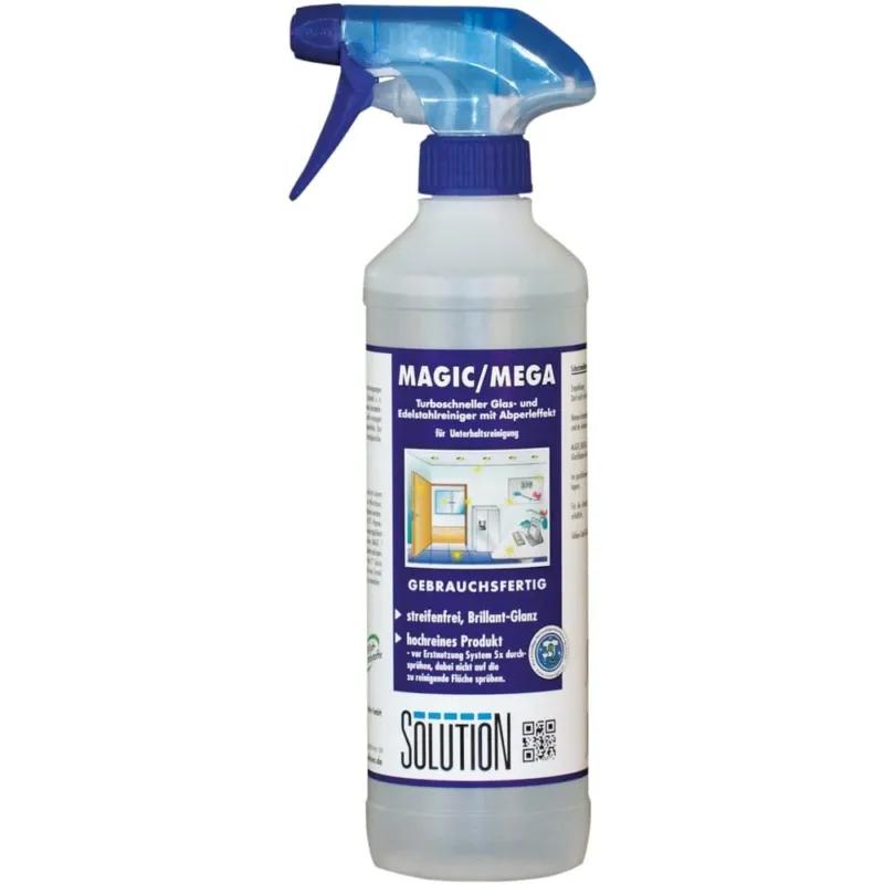 Solution MAGIC/MEGA Glas- und Edelstahlreiniger 500 ml Sprühflasche