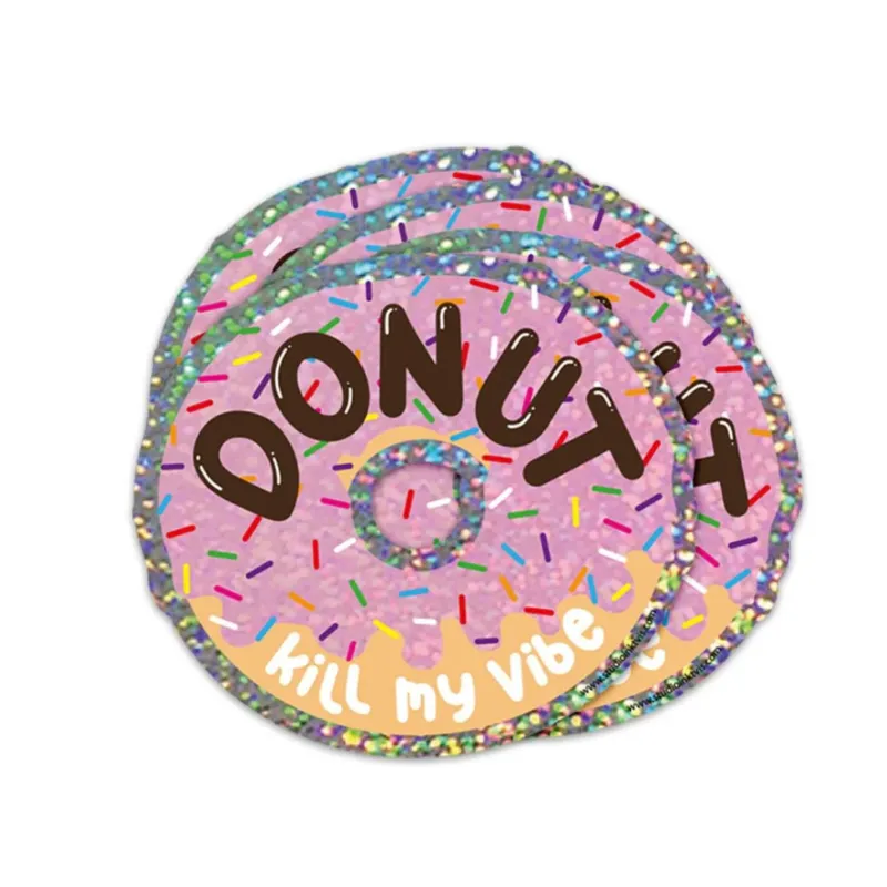 Glitzer-Sticker | Aufkleber 'DONUT KILL MY VIBE'